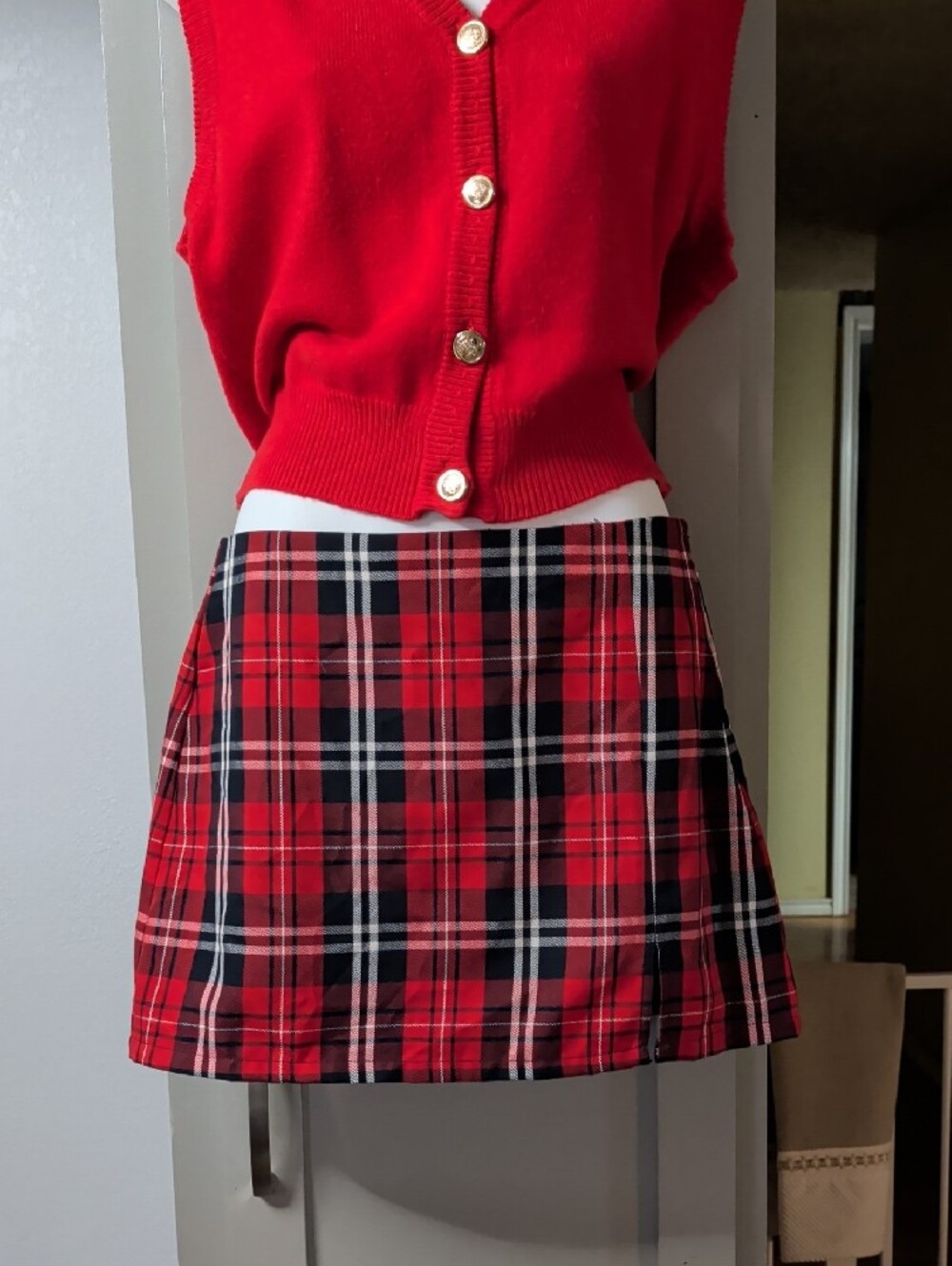 Sincerely Jules Red Plaid Mini Skirt - Picture 2 of 10